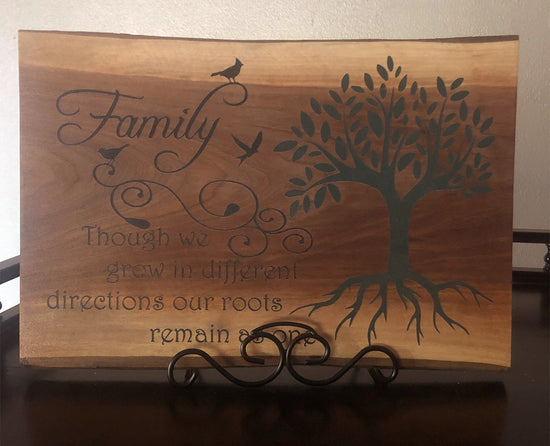 Family Quote Plaque on Walnut