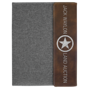 9 1/2" x 12" Personalized Leatherette / Canvas Portfolio with Notepad