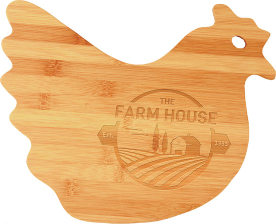 Personalized Animal Shaped Bamboo Cutting Board with Handle