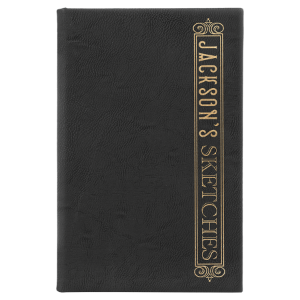 5 1/4" x 8 1/4" Laserable Leatherette Sketch Book-Unlined Paper