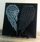 12x12 Granite Memorial Plaque - Angel Wing Heart - Add Personalization