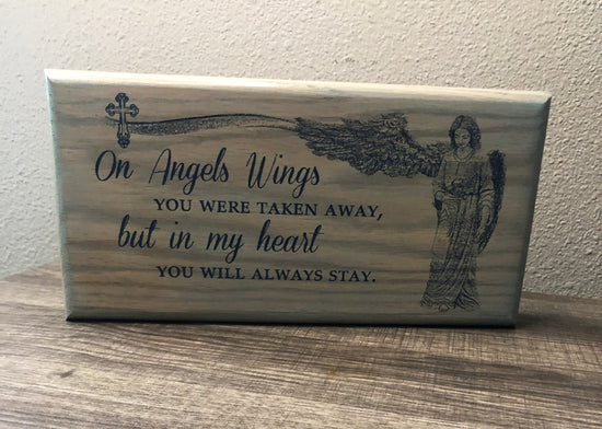 Wood Memorial Plaque on Oak - add personalization