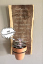 Memorial Plaque on Walnut with Live Succulent Plant