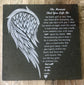 12x12 Granite Memorial Plaque - Angel Wing Poem - Add Personalization