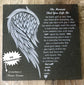 12x12 Granite Memorial Plaque - Angel Wing Poem - Add Personalization