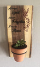 Memorial Plaque on Walnut with Live Succulent Plant - Add Personalization