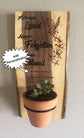 Memorial Plaque on Walnut with Live Succulent Plant - Add Personalization